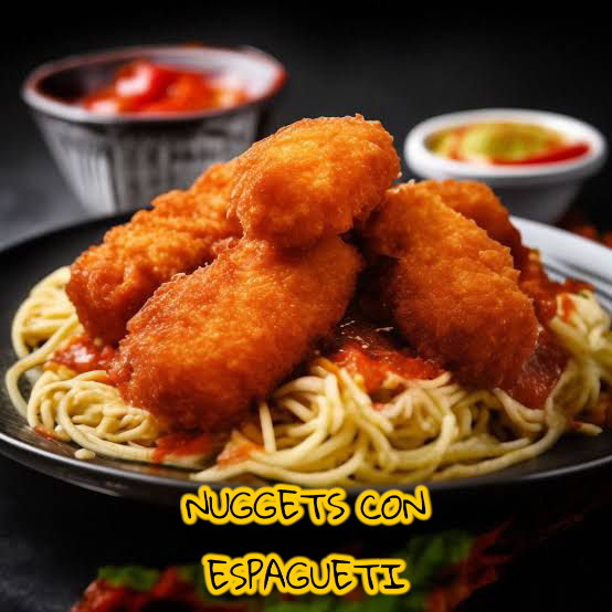 Nuggets con Espagueti