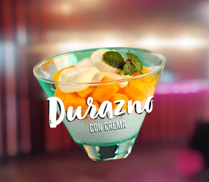 Duraznos con Crema y Almíbar